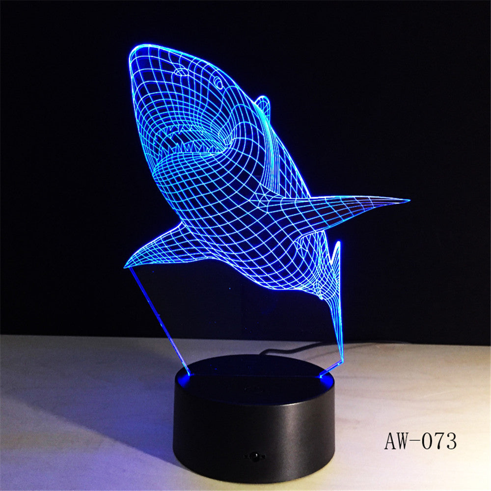 3d Led Light Night Creative Shark Kids Table Lamp Hologram Illusion Bedroom Living Room 7 Colors Usb Led Light Lamp AW-073