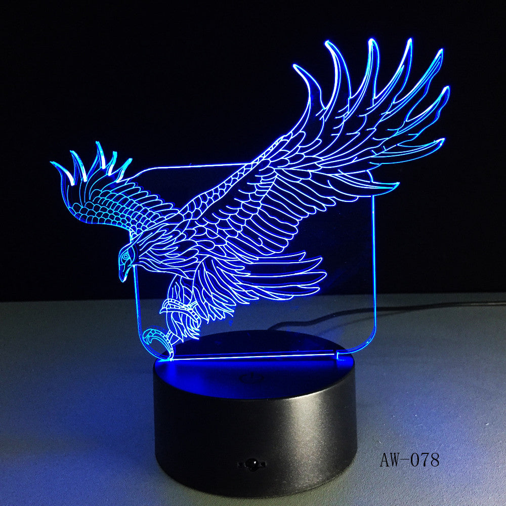 WOW Amazing Flying Big Eagle Shape Night Light Colorful Hawk 3D Table Lamp for Office Hotel Home Decor Drop Shipping AW-078