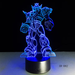 3D Cool Optimus Prime Character Boy Gift Transformers Illusion Desk Table RGB Led Night Light Colorful Lamparas Lamp AW-082
