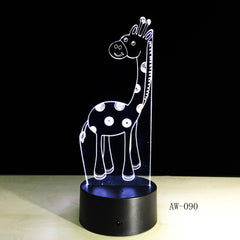 Retro Animal Decoration Reindeer 3D USB LED Lamp Elk Deer Colors Changing Romantic Gift Desk RGB Night Light Bulb AW-090