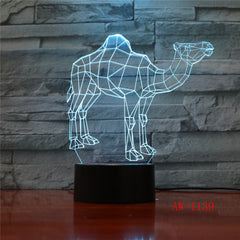 7 Color Desert Camel 3D Lamp Visual Led Night Light Luminaire With Remote Touch Decor Lampada as Baby Mood Lamp AW-1139