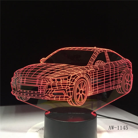 Lightning McQueen Route 66 Your Racing Car 3D 7 Color Lamp Visual Led Night Lights For Kids Touch Usb Table Lampara AW-1345