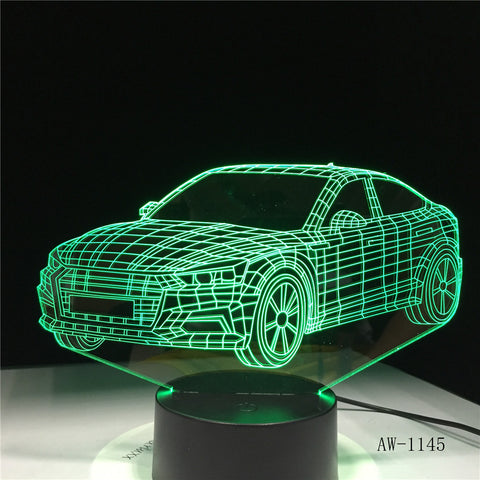 Lightning McQueen Route 66 Your Racing Car 3D 7 Color Lamp Visual Led Night Lights For Kids Touch Usb Table Lampara AW-1345