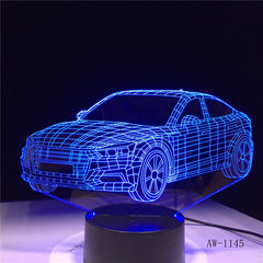 Lightning McQueen Route 66 Your Racing Car 3D 7 Color Lamp Visual Led Night Lights For Kids Touch Usb Table Lampara AW-1345