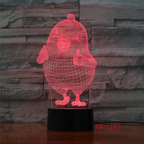 Thumb Up Cute Cartoon Chick 3D Night Lamp Room Table Desk Lamp Modelling LED USB Changing Night Light Decor Gift AW-1177