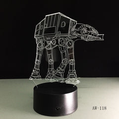 USB Novelty Night Light Imperial Walker AT-AT Star Wars 3D Bulbing Desk Table Lamp Led Stick Touch Engraving USB Led Lamp AW-118