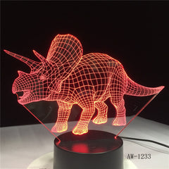 Dinosaur 3d Bulbing Light LED Night Lamp Color Changing Touch Switch Luminaria Atmosphere Indoor Lampara Office Light AW-1233