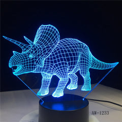 Dinosaur 3d Bulbing Light LED Night Lamp Color Changing Touch Switch Luminaria Atmosphere Indoor Lampara Office Light AW-1233