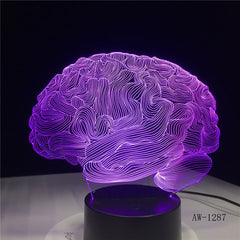 Brain Shape 3D Illusion Lamp 7 Color Change Touch Switch LED Night Light Acrylic Desk lamp Atmosphere Novelty Lighting AW-1287