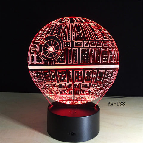 Movie Star Wars 3D USB LED Lamp Astro Cartoon Death Star Colorful Ball Bulb Atmosphere lava Night Lights lighting Gifts AW-138