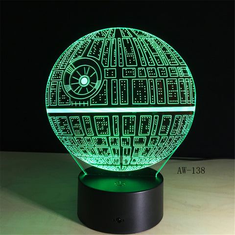 Movie Star Wars 3D USB LED Lamp Astro Cartoon Death Star Colorful Ball Bulb Atmosphere lava Night Lights lighting Gifts AW-138