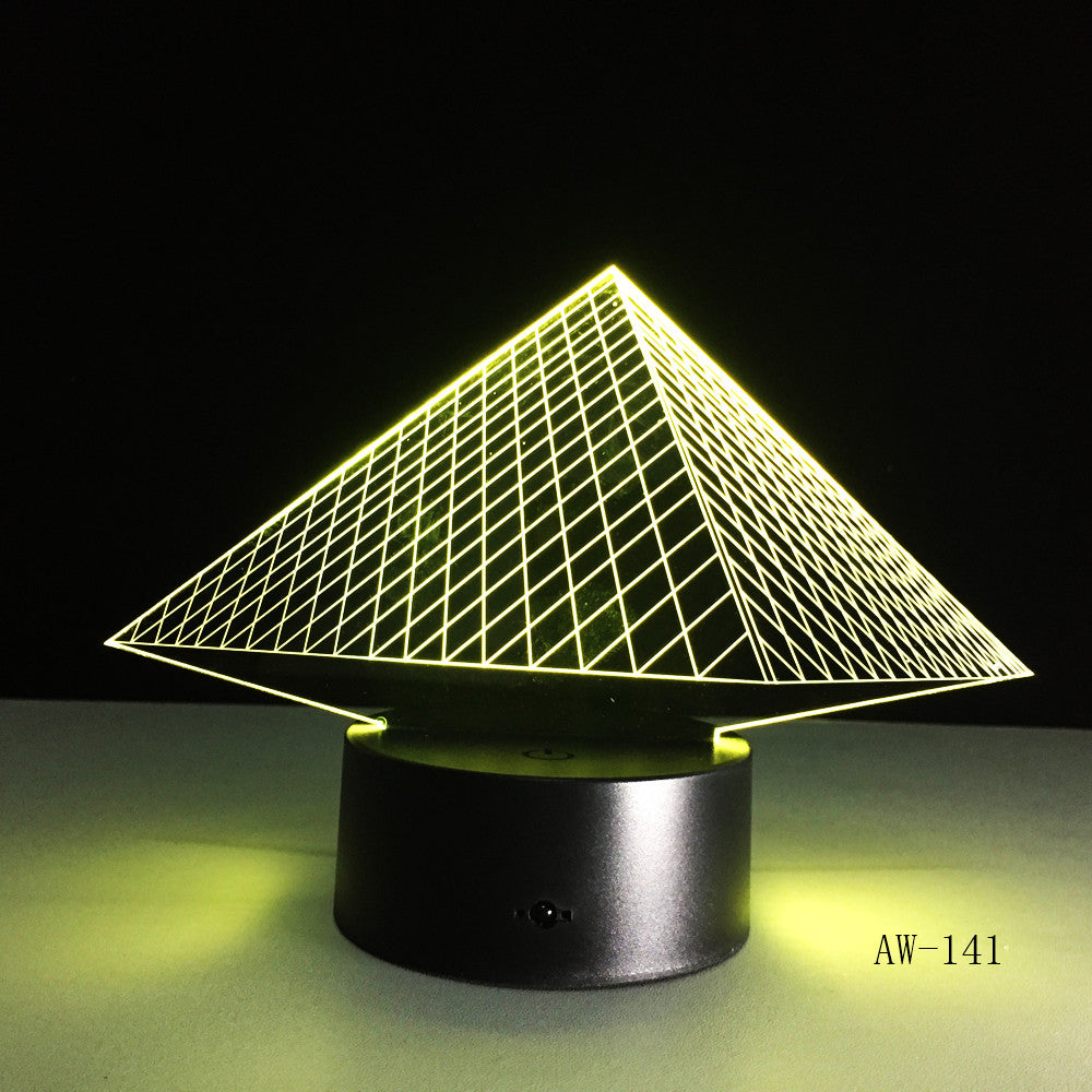 Egyptian Pyramids 7 Color Lamp 3D Visual Led Night Lights for Kids Touch USB Table Lampara Lampe Baby Sleeping Nightlight AW-141