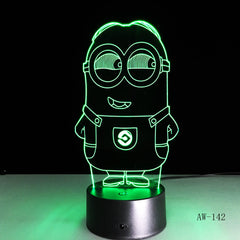 Novelty 3D Minions Night Light LED Table Lamp Touch Desk Lighting For Child Baby Gift Birthday Party Bedroom Home Decor AW-142