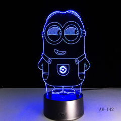 Novelty 3D Minions Night Light LED Table Lamp Touch Desk Lighting For Child Baby Gift Birthday Party Bedroom Home Decor AW-142