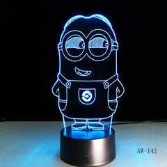 Novelty 3D Minions Night Light LED Table Lamp Touch Desk Lighting For Child Baby Gift Birthday Party Bedroom Home Decor AW-142