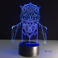 Star Wars Darth Maul Vassal Jedi Knight Figure Lamp Multicolors 3D Visual Touch USB Led Bedroom Night light lampara Gift AW-143