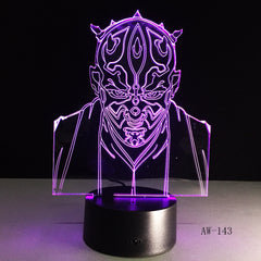 Star Wars Darth Maul Vassal Jedi Knight Figure Lamp Multicolors 3D Visual Touch USB Led Bedroom Night light lampara Gift AW-143