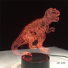 Teratosaurus Dinosaur Tyrannosaurus Rex 3D Night Light Table Lamp 7 Colors Changing Desk Lamp Spinosaurus Night Lights AW-1439