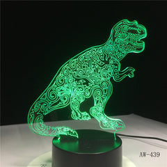 Teratosaurus Dinosaur Tyrannosaurus Rex 3D Night Light Table Lamp 7 Colors Changing Desk Lamp Spinosaurus Night Lights AW-1439