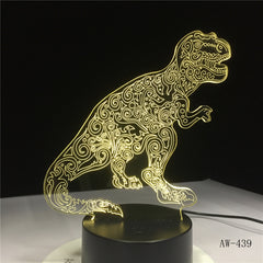 Teratosaurus Dinosaur Tyrannosaurus Rex 3D Night Light Table Lamp 7 Colors Changing Desk Lamp Spinosaurus Night Lights AW-1439