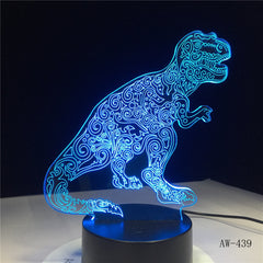 Teratosaurus Dinosaur Tyrannosaurus Rex 3D Night Light Table Lamp 7 Colors Changing Desk Lamp Spinosaurus Night Lights AW-1439