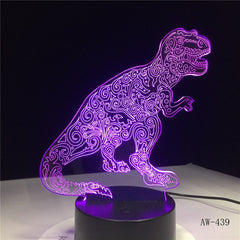 Teratosaurus Dinosaur Tyrannosaurus Rex 3D Night Light Table Lamp 7 Colors Changing Desk Lamp Spinosaurus Night Lights AW-1439