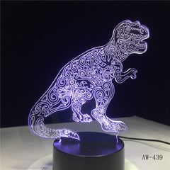 Teratosaurus Dinosaur Tyrannosaurus Rex 3D Night Light Table Lamp 7 Colors Changing Desk Lamp Spinosaurus Night Lights AW-1439