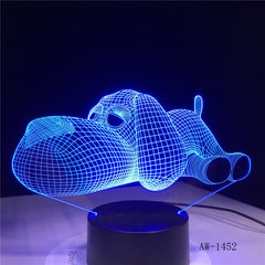 Dog Lamp 3D Night Light Kids Toy LED 3D Touch Table Lamp 7 Colors Flashing LED Light Christmas Decorations for Home 1452