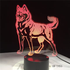 3D LED Night Light Doberman Pinscher Dog with 7 Colors Light for Home Decoration Lamp Visualization Optical Illusion AW-1453