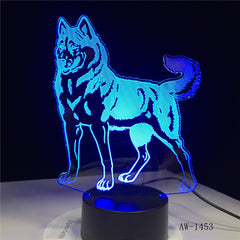3D LED Night Light Doberman Pinscher Dog with 7 Colors Light for Home Decoration Lamp Visualization Optical Illusion AW-1453