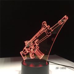 Fortress Night Scar rifle 7 Colors changing Table Desk Light 3D LED Fashion Lamp Action Figures Creative Gift for Kids AW-1693