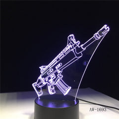 Fortress Night Scar rifle 7 Colors changing Table Desk Light 3D LED Fashion Lamp Action Figures Creative Gift for Kids AW-1693