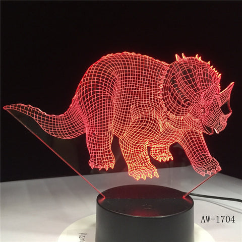 Triceratops Anchiceratops Dinosaur USB Night Light Multicolor Lava LED Lighting Luminaria Table Kids Gifts Decorative AW-1704