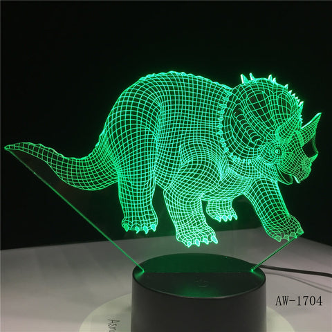 Triceratops Anchiceratops Dinosaur USB Night Light Multicolor Lava LED Lighting Luminaria Table Kids Gifts Decorative AW-1704