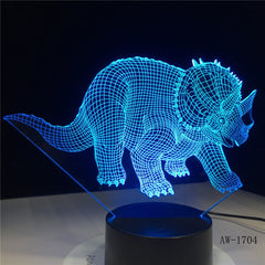 Triceratops Anchiceratops Dinosaur USB Night Light Multicolor Lava LED Lighting Luminaria Table Kids Gifts Decorative AW-1704
