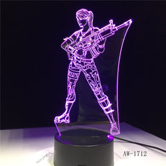 Fortnited Figure Default Girl 3D Table Lamp LED Night Light 7 Colors Changing Bedroom Sleep Lighting Home Decor Gifts AW-1712