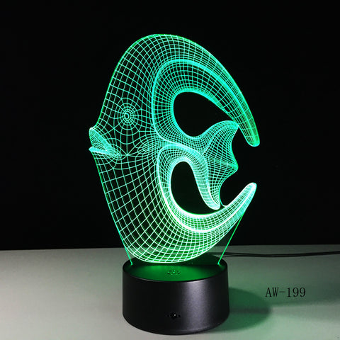 Animal Lovely Topical Fish 3D Lamp lighting LED USB Acrylic Led Light Multicolor luminaria Children Kid Toy Christmas Gifts 199