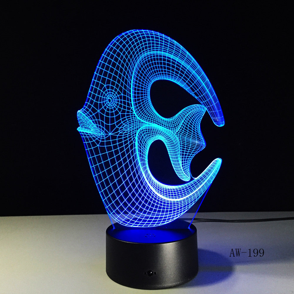 Animal Lovely Topical Fish 3D Lamp lighting LED USB Acrylic Led Light Multicolor luminaria Children Kid Toy Christmas Gifts 199