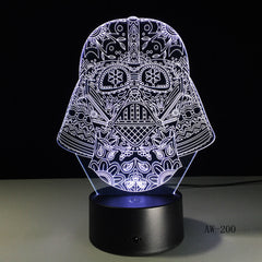 Star War Figure Darth Vader 3D Led 7 Colors Sleeping Night light Touch Senser USB Table Illusion Mood Dimming Lamp AW-200