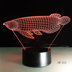 3D Simulation Arowana Fish Visual LED Night Light 7 Colors Lucky Table Lamp Decor Colorful Lighting Child Baby Toy Gifts 213