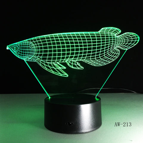 3D Simulation Arowana Fish Visual LED Night Light 7 Colors Lucky Table Lamp Decor Colorful Lighting Child Baby Toy Gifts 213