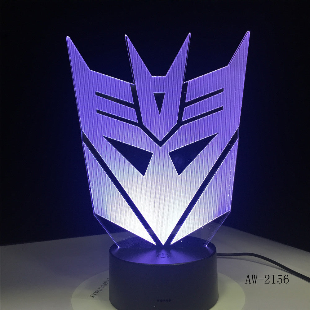 3D Optimus Prime Character Boy Gift Transformers Mask Illusion Desk Table RGB Led Night Light Colorful Lamparas Lamp AW-2156