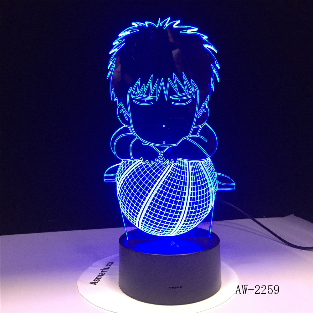 Basketball Boy 3D Table Lamp 7 Colors Gradient Led Nightlight USB Bedside Sleep Lighting Decor For Kids Toys Gifts AW-2259