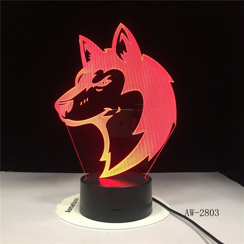 Horse-Head Desgin 3D Night Lamp Changing Nightlight Atmosphere Light 3D Mood Touch Lamp Home Decor Office Light AW-2803