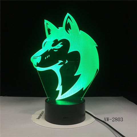 Horse-Head Desgin 3D Night Lamp Changing Nightlight Atmosphere Light 3D Mood Touch Lamp Home Decor Office Light AW-2803