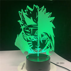 7 Colors Changing Led 3D Uchiha Sasuke Modelling Table Lamp Anime Home Decor Light Fixture Kids Sleep Naruto Night Light AW-2891