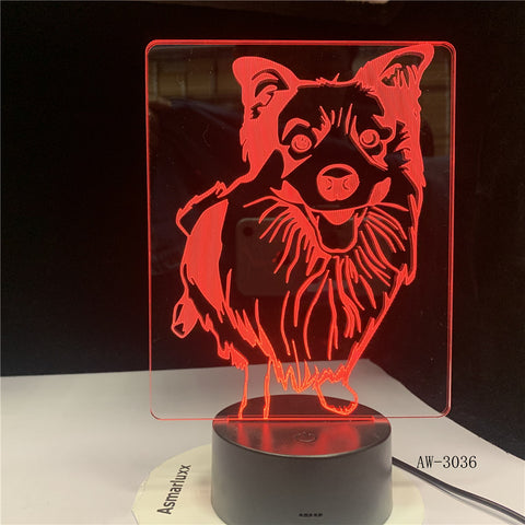 New Tiger Animal Desgin Cartoon 3D Night Lamp 7 Color Change USB Desk Lamp Office Light Party Decor Light AW-3036