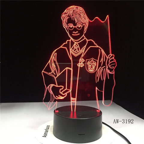Lámpara LED 3D Harry Potter con la base que elijas! - PictyourLamp