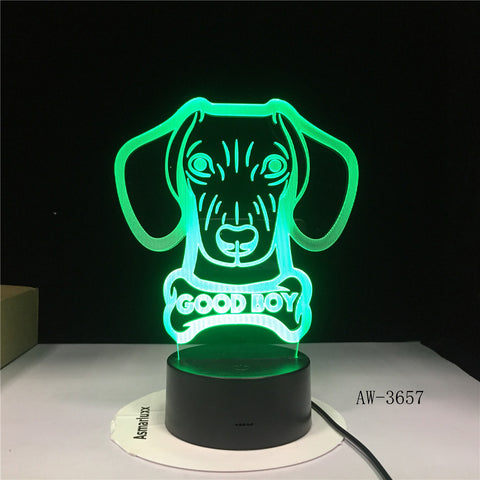 Hot 3D Night Lamp lovely Big Ears Dog Animal Cartoon 7 Color Change USB Desk Lamp Bedroom Light Friends Kids Birthday G AW-3657