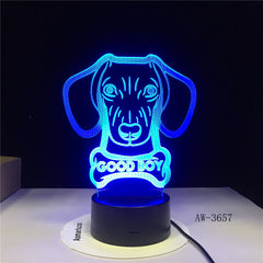 Hot 3D Night Lamp lovely Big Ears Dog Animal Cartoon 7 Color Change USB Desk Lamp Bedroom Light Friends Kids Birthday G AW-3657
